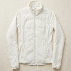 lululemon athletica White Zip-Up Puffer Feather Down Jacket